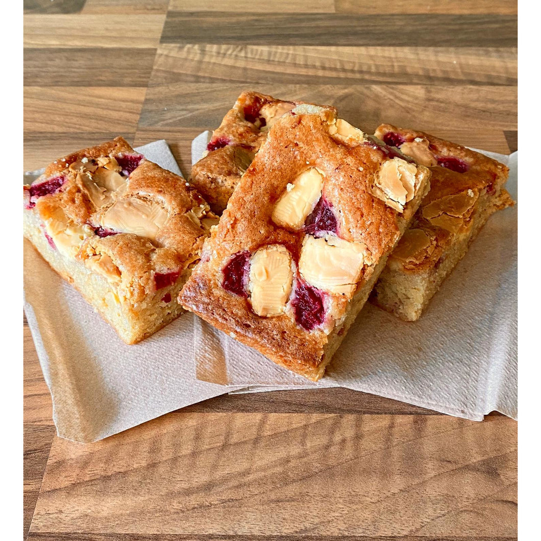 Rasberry and White chocolate Blondie